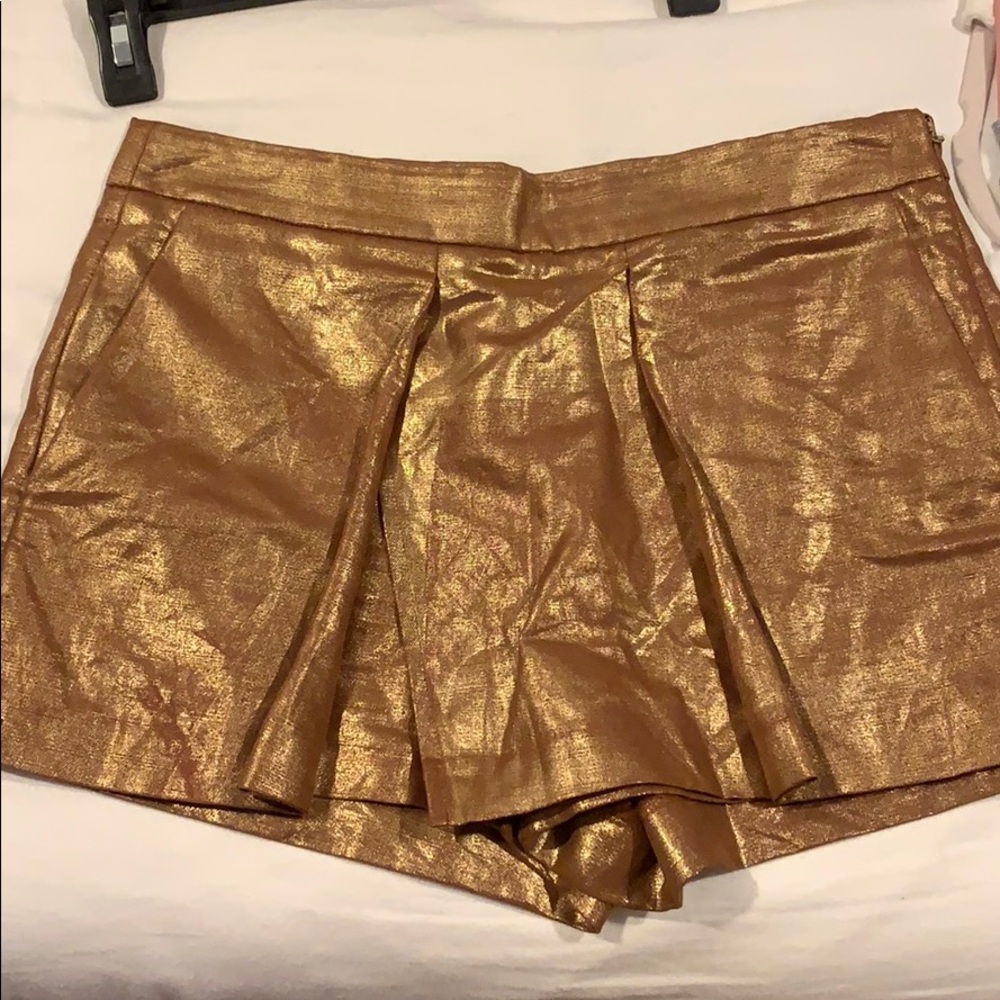 JCrew Gold/Copper Metallic Shorts